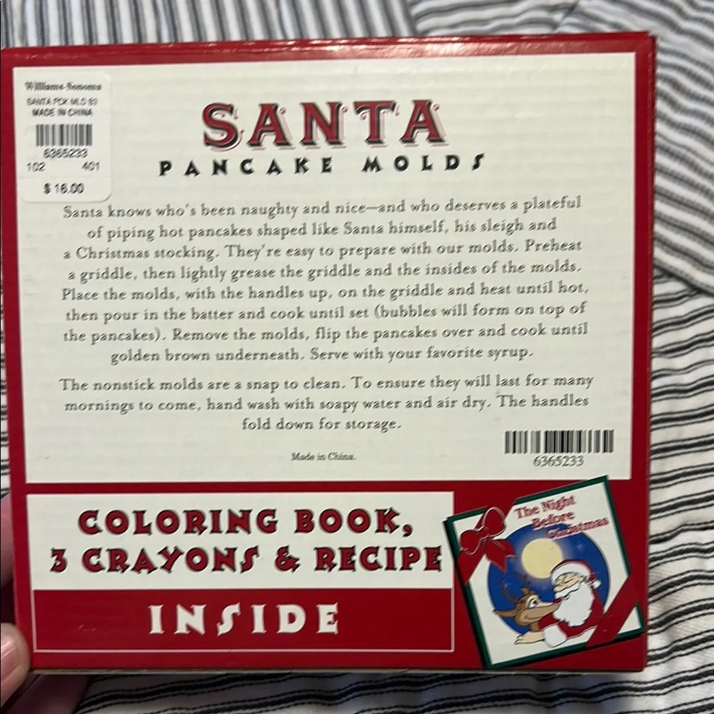 Williams Sonoma Santa Pancake Molds - Red